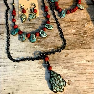 Bundle Inlay Turquoise, copper, ankle bracelets